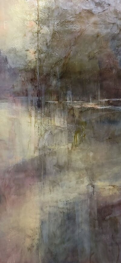 Liz Priestley - Reflections Beyond II, 2026 Encaustic on Birch 76 x 122 cm