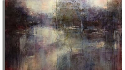 Liz Priestley - Reflections Beyond II, 2026 Encaustic on Birch 76 x 122 cm
