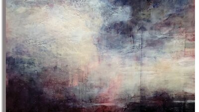 Liz Priestley - Gilded Light, 2026 Encaustic on Birch 125 x 125 cm