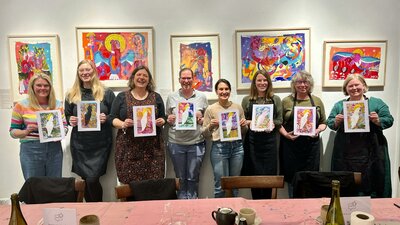 Workshop participants showing off their finished works of art!