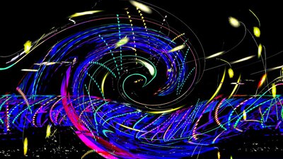 Abstract curvy purple shape on a black background