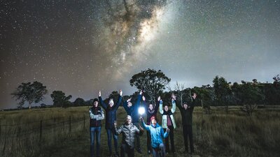 Group portrait under the Milky Way Portrait of photographers under the Milky Way