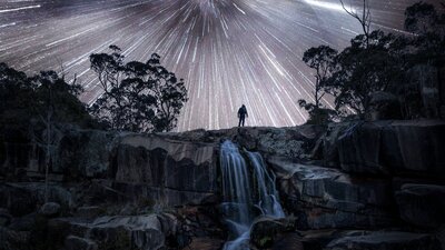 Milky Way and Startrails Startrails Milky Way