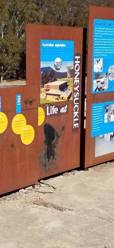 Honeysuckle Tracking Station interp signs