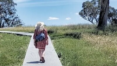 Woman connecting with nature