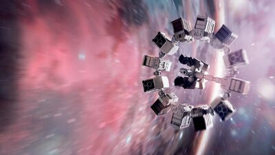 Spaceship speeding through a multicoloured universe