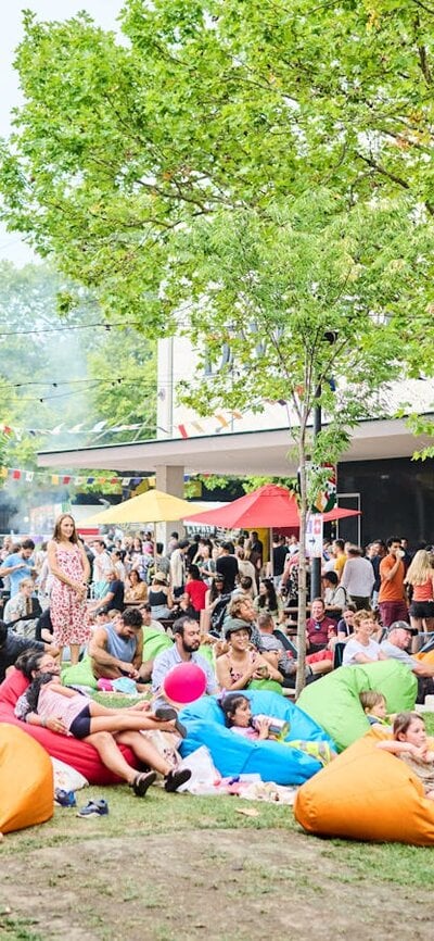 A crowd of people in Garema place