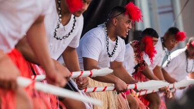 Pacific Island dancers performing at the festival