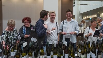 National Wine Festival - Tasting National Wine Festival - People laughing duirng the tasting