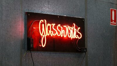 Glassworks neon sign at Canberra Glassworks Neon bending
