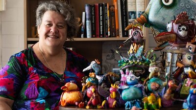 Beth Harcourt with quirky bird creations