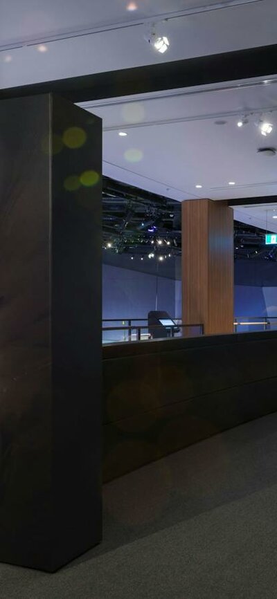 entrance to the gallery with main photo of solider with arms crossed
