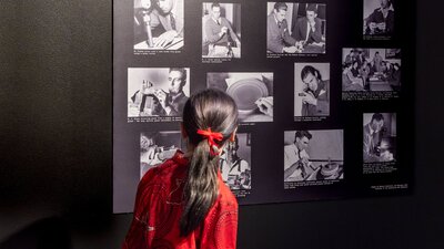 A young person exploring the Outer Space: Stromlo to the Stars exhibition