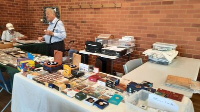 a range of Stamp & Coin Dealers  are present, browse their wares. Kingston Baptist Hall Currie st