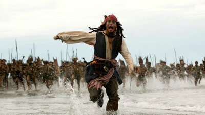 Pirates of the Caribbean: Dead Man’s Chest ( 2006 | M ) Pirate running through shallow water being chased