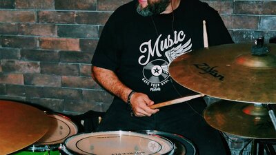 Musician playing drums
