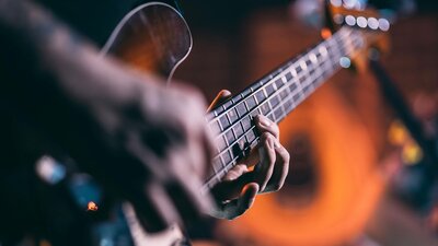 Musician playing guitar