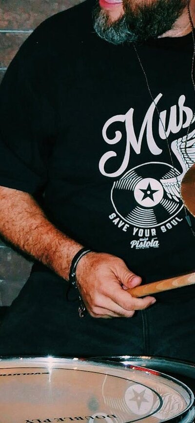 Musician playing drums