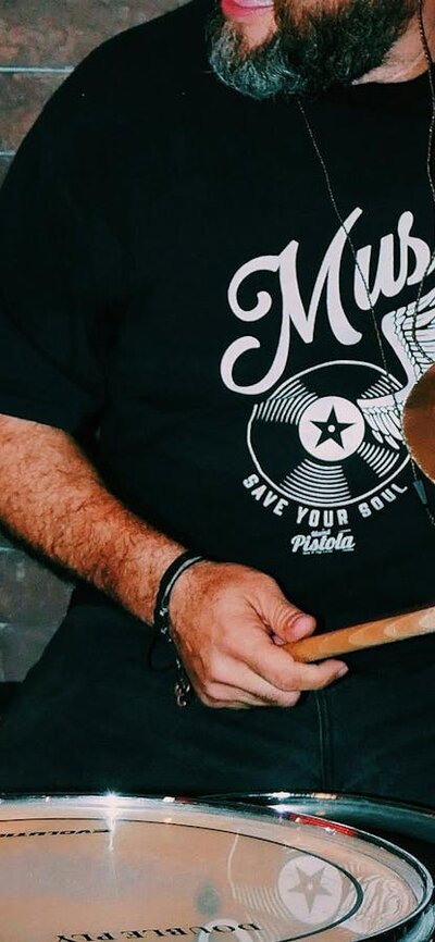 Musician playing drums