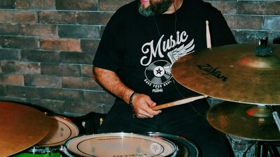 Musician playing drums