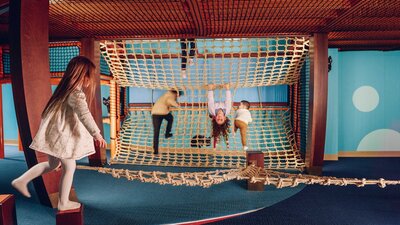 Kids playing on indoor playground