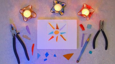 Tealight holders with materials to make