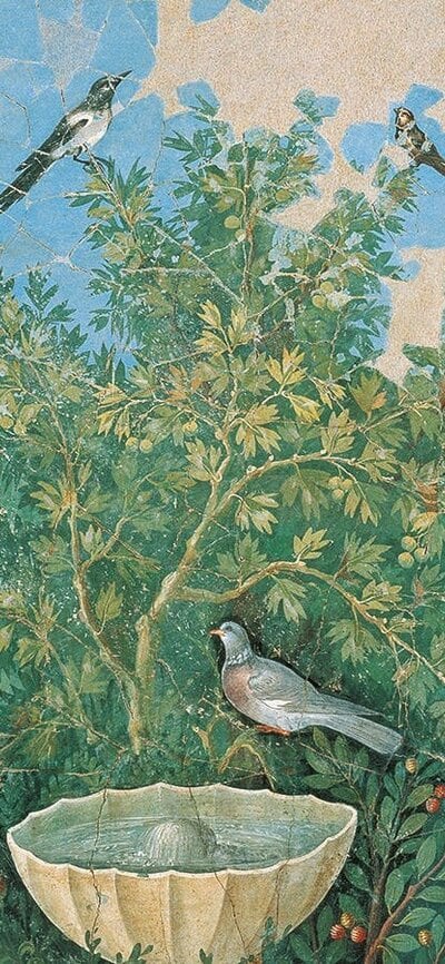 Fresco of a garden scene, 1st century CE, House of the Golden Bracelet. Parco Archeologico di Pompei