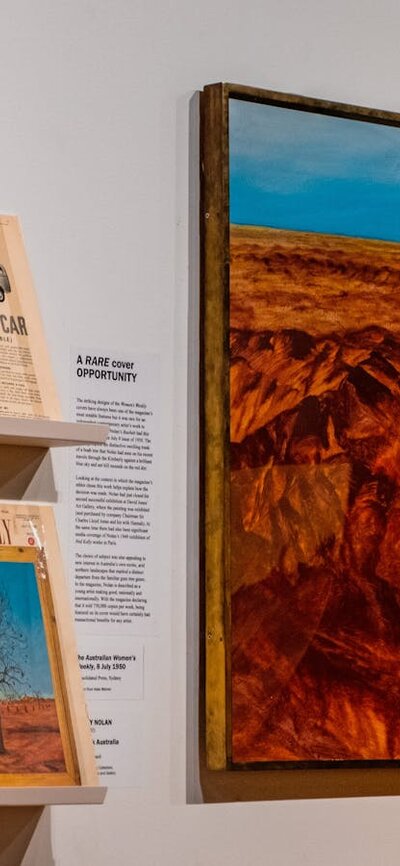 Artworks and magazines in Public Impressions by Sidney Nolan