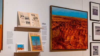 Artworks and magazines in Public Impressions by Sidney Nolan