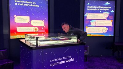 A man looking into a Cloud Chamber
