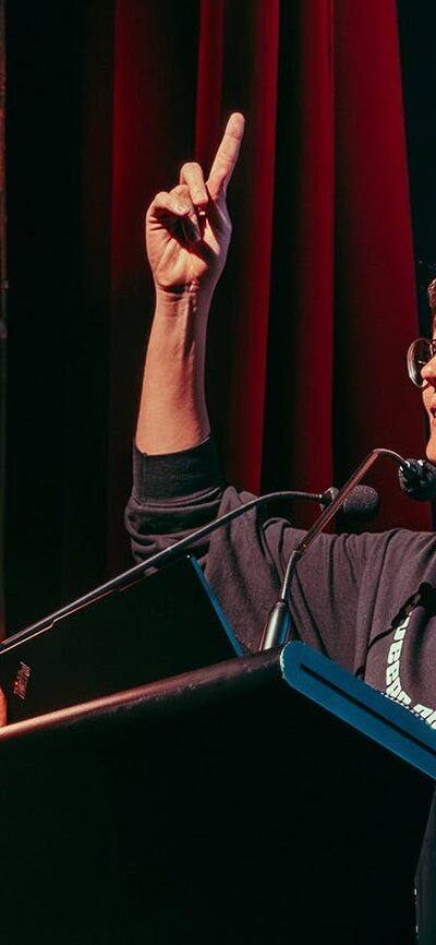 Queer PowerPoint performance at the Art Gallery of NSW