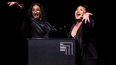 Queer PowerPoint performance at the Art Gallery of NSW. Photo Joseph May. Queer PowerPoint performance at the Art Gallery of NSW