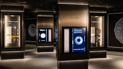 Coin history displays at the Mint