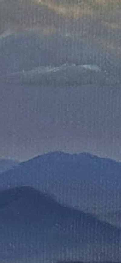 Detail of mountain landscape by Penny Deacon.