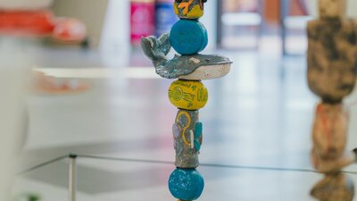 Painted stones sculpture