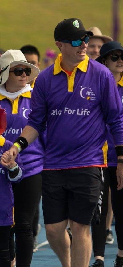 People walking on the track for Relay Your Life