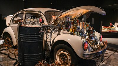 RELICS Volkswagen with LEGO® world constructed inside
