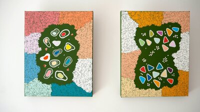 Ku:ti (pipis) and Middens paintings in the gallery