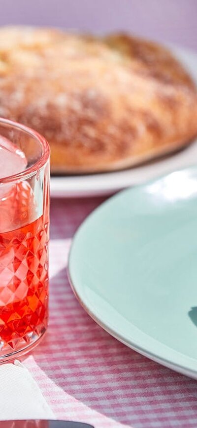 Negroni Cocktail and smoked Trout