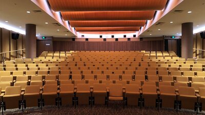 view of seats in an empty theatre