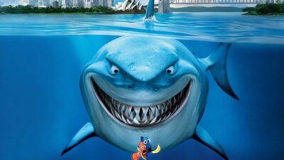 Finding Nemo 1:00 PM Thu, Oct 8, 2026 Large shark grinning while baring teeth and hunting small fish