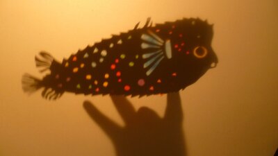 Pufferfish shadow puppet