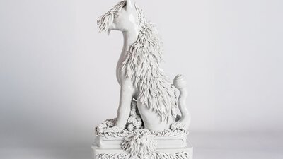 Juz Kitson - The Guardians Ceramic sculpture of a dog like creature