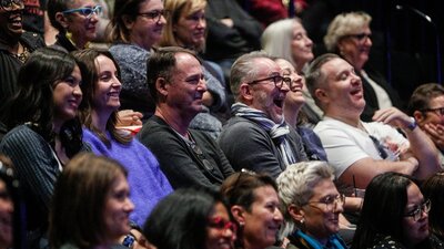 Sydney Writers Festical. Image Jamie Williams Audience laughing in theatre