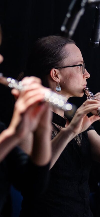 Musicians on stage performing for Symphony in the Park