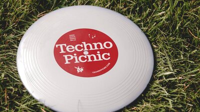 Techno Picnic branded frisbee