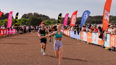 Participants crossing the finish line