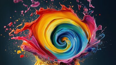 Splash of Paint exploding from a Bag
