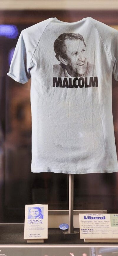 A detail shot of a display case as part of the Dismissal exhibition.