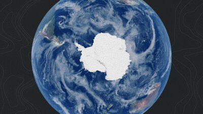 Satellite image of Earth from space showing Antarctica (detail) with elements furnished by NASA.